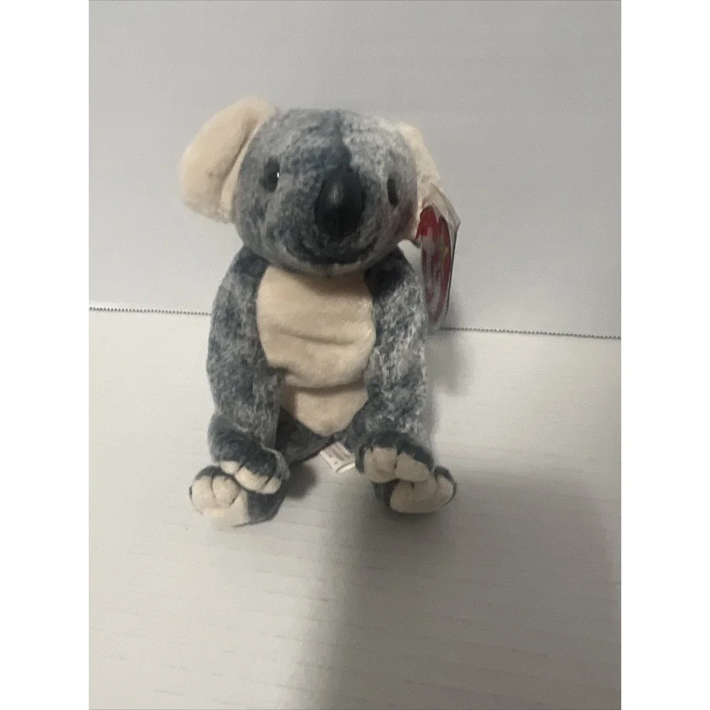 TY‎ Beanie Baby Eucalyptus Blue & Off White Bear PE Pellets 1999 Mint TH